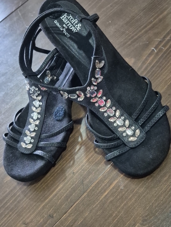 croft & barrow Shoes - croft & barrow Black Jeweled T-Strap Sandals